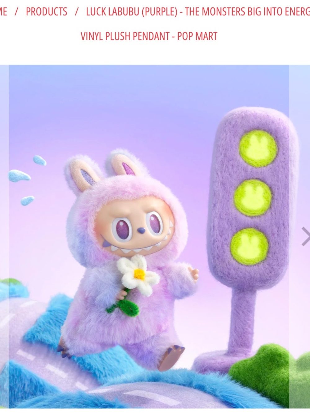 Pop Mart Labubu The Monsters Big Into Energy series "Luck" vinyl plush pendant